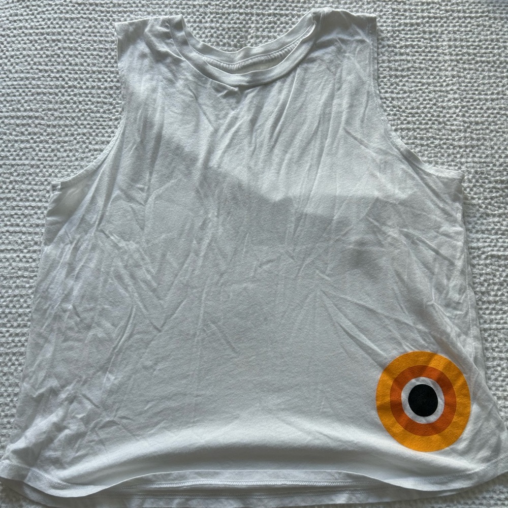 CorePower yoga white tank